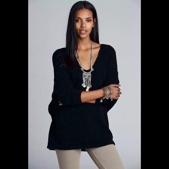 Anthropologie Sweaters - Free People Softly Vee Wool Oversized Sweater XS